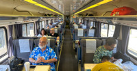 It was almost identical to Surfliner cars except for six 4-top tables in the center upstair!