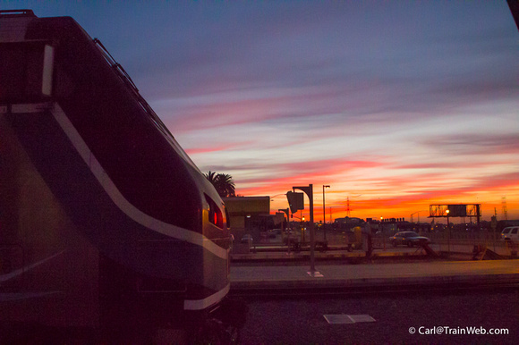 Sunrise and Metrolink locomotive.