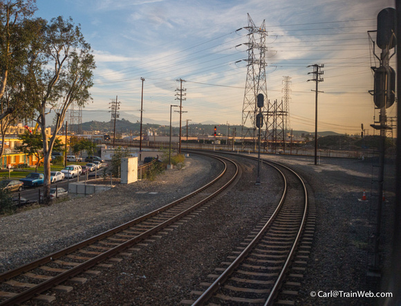 Tracks exiting Los Angeles Union Station.