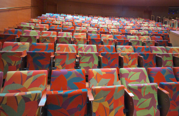 Some of the 2,000 beautifully upholstered seats