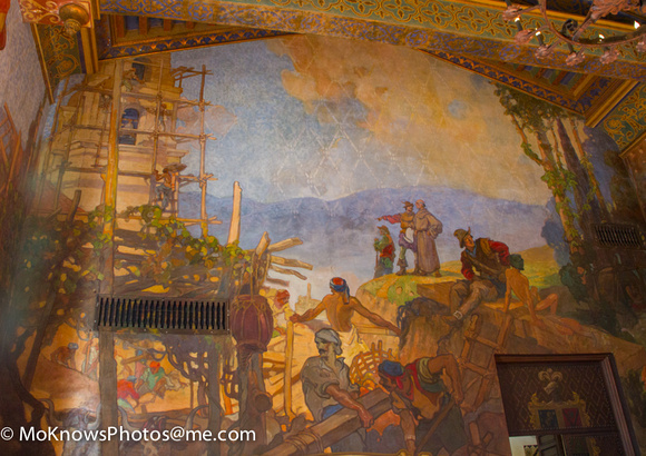 Mural of The mission being constructed.