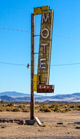 Motel sign from when Route 66 was the only way to reach California.