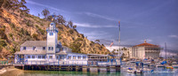 The Catalina Island Yacht Club, with its distinctive lighthouse tower
