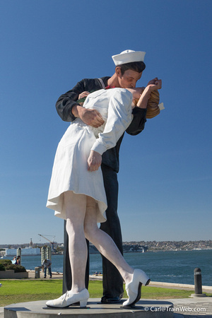 "Unconditional Surrender" by Seward Johnson  "The Kiss" 25-foot colorized bronze statue was reinstalled at the end of 2012.